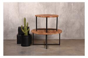 Crni stolić za kavu s pločom od drveta manga LABEL51 Dex, ⌀ 80 cm