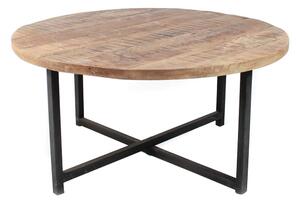 Crni stolić za kavu s pločom od drveta manga LABEL51 Dex, ⌀ 80 cm