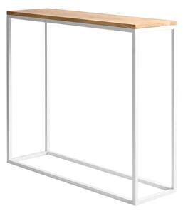 Bijeli konzolni stol s hrastovom pločom Custom Form Julita