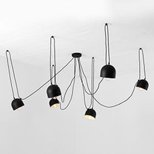 Crna viseća svjetiljka sa 6 žarulja CustomForm Popo