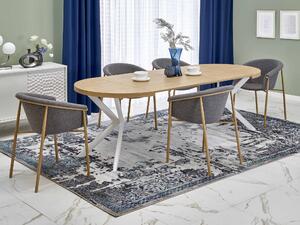Zondo Blagovaonski stol na razvlačenje 100-250 cm Pepeera (bijela + zlatna) (za 6 do 8 osoba). 1049334