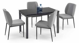 Zondo Blagovaonski stol na razvlačenje 110-170 cm Jacklyn (crna + tamnosiva) (za 4 do 6 osoba). 1049412