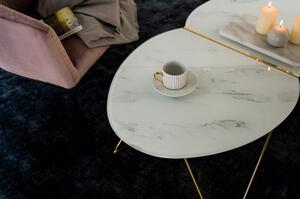 Stolić za kavu u dekoru od mramora s bazom u zlatnoj boji RGE Ant, dužina 116 cm