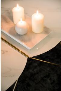 Stolić za kavu u dekoru od mramora s bazom u zlatnoj boji RGE Ant, dužina 116 cm