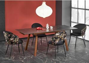 Zondo Blagovaonski stol na razvlačenje 140-200 cm Leta (crni mramor + orah) (za 6 do 8 osoba). 1049564
