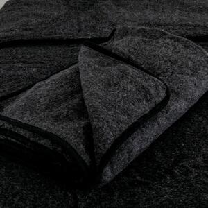 Crna deka merino vune Native Natural, 220 x 200 cm