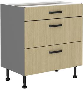 Zondo.hr Donji kuhinjski ormarić Scarmi 80 D 3S BB (Antracit + Herringbone scandi). 1049774