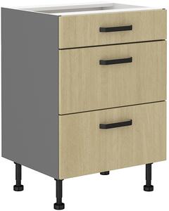 Zondo.hr Donji kuhinjski ormarić Scarmi 60 D 3S BB (Antracit + Herringbone scandi). 1049761
