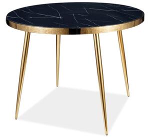 Zondo Blagovaonski stol Carleen (crna + zlatna) (za 4 osobe). 1050003