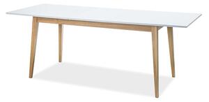 Zondo Blagovaonski stol na razvlačenje 120-165 cm Carrie (bijela mat + hrast) (za 4 do 6 osoba). 1050042