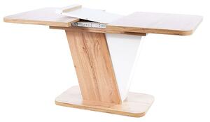 Zondo Blagovaonski stol na razvlačenje 120-160 cm Cecila (hrast wotan + bijela mat) (za 4 do 6 osoba). 1050070