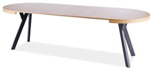 Zondo Blagovaonski stol na razvlačenje 100-250 cm Daphne (hrast + crna) (za 4 do 8 osoba). 1050110