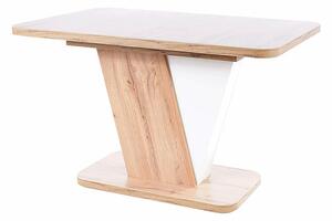 Zondo Blagovaonski stol na razvlačenje 120-160 cm Cecila (hrast wotan + bijela mat) (za 4 do 6 osoba). 1050070