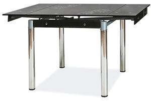 Zondo Blagovaonski stol na razvlačenje 80-131 cm Gerardo (crna + krom) (za 4 do 6 osoba). 1050189