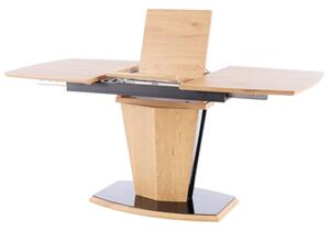 Zondo Blagovaonski stol na razvlačenje 120-160 cm Hastly (hrast + crna) (za 4 do 6 osoba). 1050259
