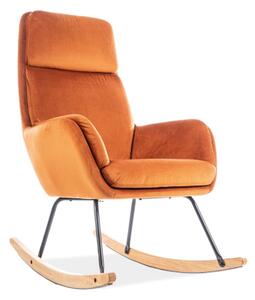 Zondo Fotelja za ljuljanje Humberto (narančasta + prirodno drvo). 1050255