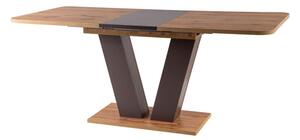 Zondo Blagovaonski stol na razvlačenje 136-176 cm Panteo (hrast wotan + smeđa) (za 4 do 6 osoba). 1050728