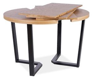 Zondo Blagovaonski stol na razvlačenje 100-250 cm Perly (hrast + crna) (za 4 do 8 osoba). 1050699