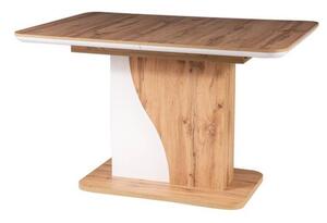 Zondo Blagovaonski stol na razvlačenje 120-160 cm Suzette (hrast wotan + bijela) (za 4 do 6 osoba). 1050842