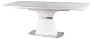 Zondo Blagovaonski stol na razvlačenje 160-210 cm Shirly (bijela + mramor bijeli) (za 8 i više osoba). 1050805