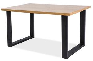 Zondo Blagovaonski stol 150 cm Una (hrast + crna) (za 4 do 6 osoba). 1050927