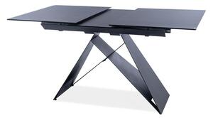 Zondo Blagovaonski stol na razvlačenje 120-160 cm Wallace (crna + crna) (za 4 do 6 osoba). 1050964