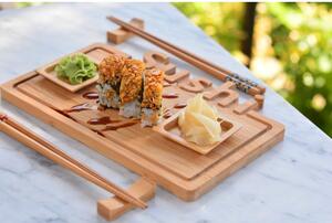 Poslužavnik, tanjur i štapići za sushi Bambum