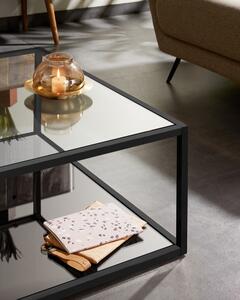Crni stolić za kavu Kave Home Greenhill, 80 x 80 cm