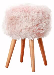 Stolica Stolica sa sjedalom od ružičastog ovčjeg krzna Native Natural, ⌀ 30 cm