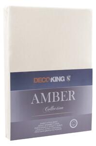 Bež elastična pamučna plahta DecoKing Amber Collection, 180/200 x 200 cm
