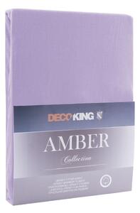 Ljubičasta elastična plahta DecoKing Amber Collection, 80/90 x 200 cm