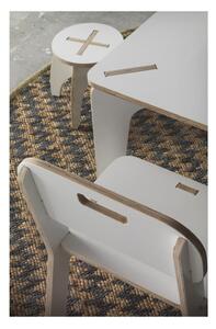 Bijeli dječji stol izrađen od šperploče Geese Piper, 60 x 60 cm