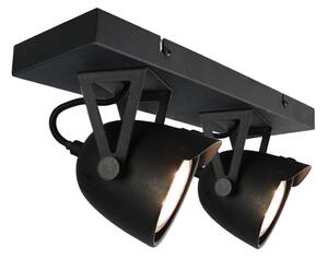 Crna zidna lampa LABEL51 Spot Moto Cap Dos