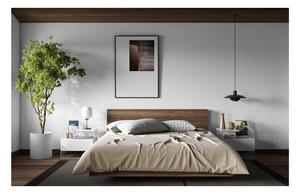Smeđi bračni krevet TemaHome Float, 180 x 200 cm