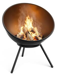 Klarstein Nisko ognjište Fireball | Zaštita od iskri | Otporno na koroziju | Robusno | 43 cm | Crna