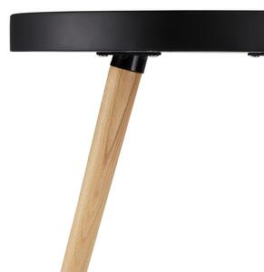 Crni stolić za kavu sa nogama od bukovine Furnhouse Opus, ø 50 cm