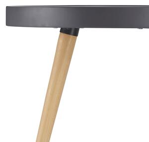 Sivi stolić s nogama od bukovine Furnhouse Opus, Ø 50 cm