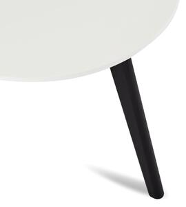 Crno-bijeli stolić za kavu sa nogama od hrastovog drveta Furnhouse Life, ø 48 cm