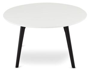 Crno-bijeli stolić za kavu sa nogama od hrastovog drveta Furnhouse Life, ø 80 cm