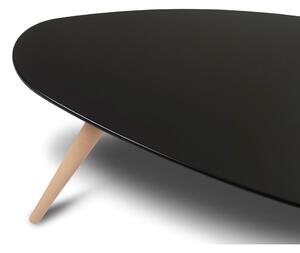 Crni stolić za kavu s nogama od bukovog drveta Furnhouse Fly, 116 x 66 cm