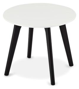 Crno-bijeli stolić za kavu sa nogama od hrastovog drveta Furnhouse Life, ø 48 cm