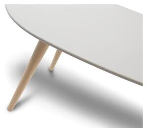 Bijeli stolić za kavu s nogama od bukovog drveta Furnhouse Fly, 116 x 66 cm