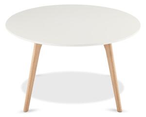 Bijela stolić za kavu sa nogama od hrastovog drveta Furnhouse Life, ø 80 cm