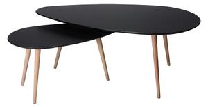 Crni stolić za kavu s nogama od bukovog drveta Furnhouse Fly, 116 x 66 cm
