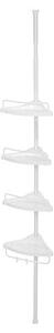 SONGMICS Corner telescopic stand with shelves for bathrooms, white, 85-305 cm