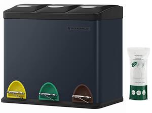 Kanta za smeće za recikliranje, kanta s pedalom 3 u 1 od 24 litre, siva | SONGMICS