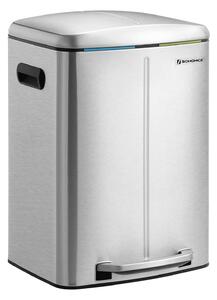 Dvostruka kanta za smeće, 2 x 20 litara kuhinjska kanta za smeće, srebrna | SONGMICS