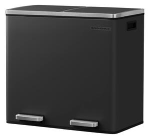 Dvostruka kanta za smeće, 2 x 24 litre, kuhinjska kanta za smeće, crna | SONGMICS