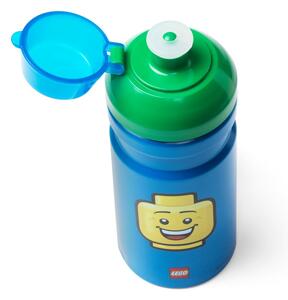 Plava boca za vodu sa zelenim poklopcem LEGO® Iconic, 390 ml