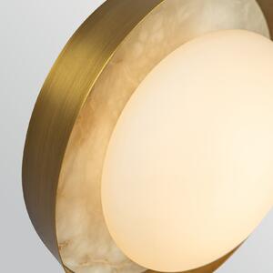 Quintiesse ALONSO LED zidna lampa, mesing, Ø 22 cm metal/staklo/alabaster, prigušiva, Bronca / stari mesing, Dnevni boravak/blagovaonica, Metal